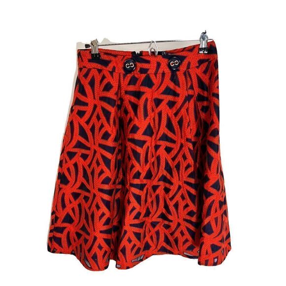 New Anthropologie Eva Franco Mariner Skirt Size 4 Petites Red Navy MSRP $140 - Picture 2 of 16